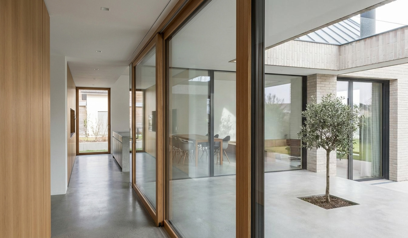 Neubau eines modernen Einfamilienhauses in Lippstadt mit klarer Architektur, großzügigen Raumbezügen, Satteldach und lichtdurchfluteten Innenräumen